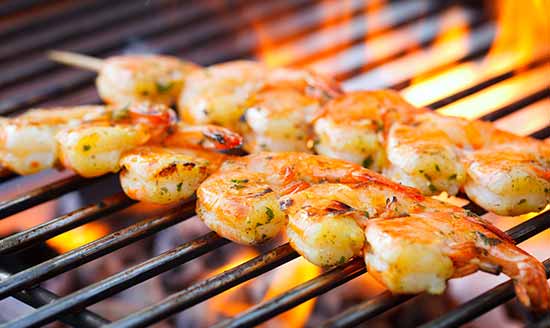 Shrimp Skewers on the grill