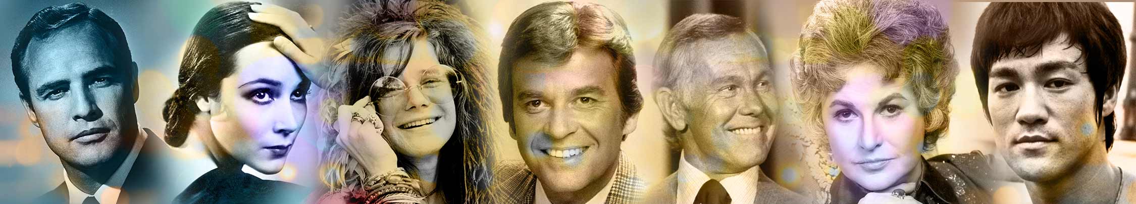 CelebPageGraphic Celebrity pictures of Janis Joplin, Dick Clarke, Johnny Carson, Bea Arthur, Bruce Lee