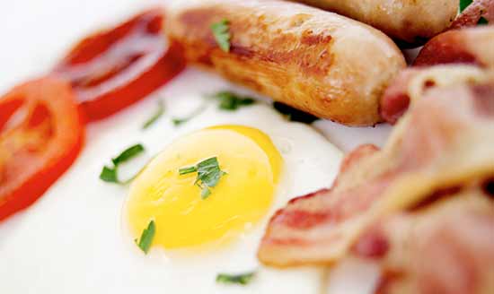 Menu-Images-InAFlash Breakfast eggs, sausage and bacon